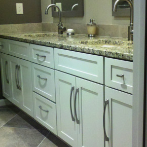 Basement Bathroom Diamond Brand Cabinets With Granite Countertop