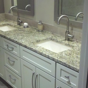 Basement Bathroom Diamond Brand Cabinets With Granite Countertop